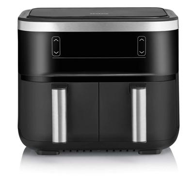 Severin FR 2453 friteuse Dubbel 3,25 l Vrijstaand 2850 W Heteluchtfriteuse Zwart, Zilver