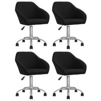 vidaXL Eetkamerstoelen draaibaar 4 st stof zwart - thumbnail