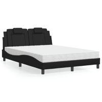 Bed met matras kunstleer zwart 140x190 cm