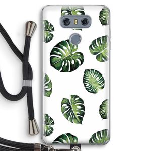 Tropische bladeren: LG G6 Transparant Hoesje met koord