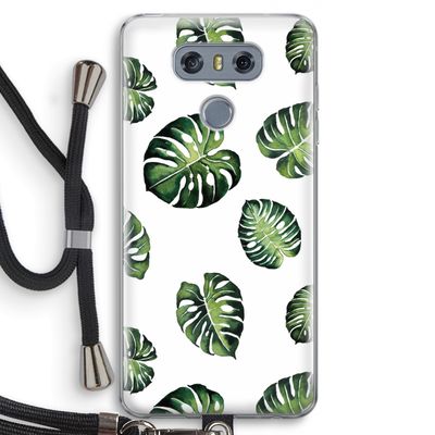 Tropische bladeren: LG G6 Transparant Hoesje met koord