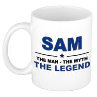 Naam cadeau mok/ beker Sam The man, The myth the legend 300 ml - Naam mokken