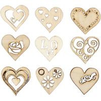 Creativ Company Hout decoratie, love, afm 28 mm, 45 stuk/ 1 doos Creativ Company Hout decoratie, love, afm 28 mm, 45 stuk/ 1 doos