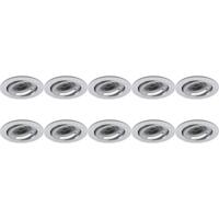 Kantelbare Inbouwspot Armatuur 10 Pack - GU10 - Rond Zilver Aluminium - Ø82mm