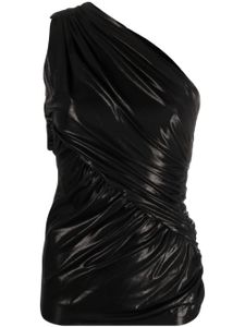 Rick Owens Lilies haut métallisée à une épaule - Noir