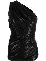 Rick Owens Lilies haut métallisée à une épaule - Noir