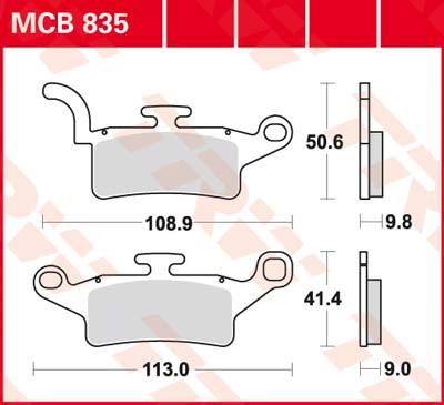 TRW Remblokken, en remschoenen voor de moto, MCB835 Allround organisch