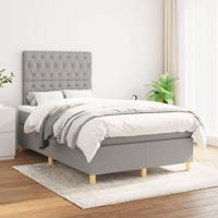 Boxspring met matras stof lichtgrijs 120x200 cm