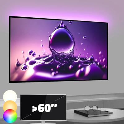 Tv backlight set met 1 RGBWW ledstrip voor tv's >60 inch