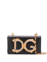 Dolce & Gabbana sac à bandoulière à plaque logo - Noir - thumbnail