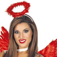 Diadeem engel - halo - rood - meisjes/dames - Halloween/carnaval thema   - - thumbnail