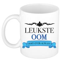 Verjaardag cadeau mok - blauw - leukste oom ooit - 300 ml - keramiek