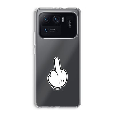 Middle finger white: Xiaomi Mi 11 Ultra Transparant Hoesje