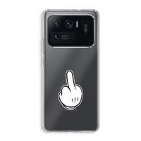 Middle finger white: Xiaomi Mi 11 Ultra Transparant Hoesje