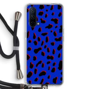 Blue Leopard: OnePlus Nord CE 5G Transparant Hoesje met koord