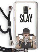 Slay All Day: Samsung Galaxy A8 (2018) Transparant Hoesje met koord
