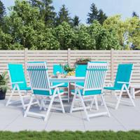 VidaXL Stoelkussens hoge rugleuning 6 st stof turquoise