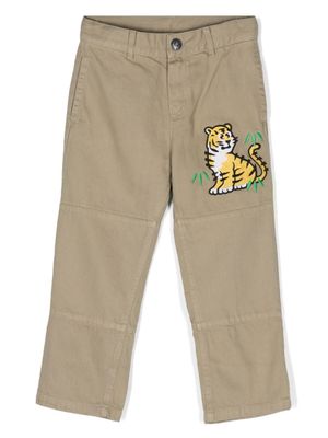 Kenzo Kids pantalon droit à motif graphique - Tons neutres