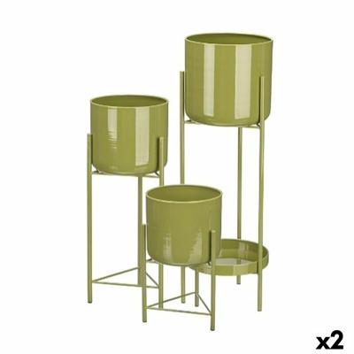 Plantenbakkenset Gift Decor Groen Ijzer 3 Onderdelen (2 Stuks)