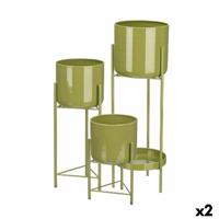 Plantenbakkenset Gift Decor Groen Ijzer 3 Onderdelen (2 Stuks)