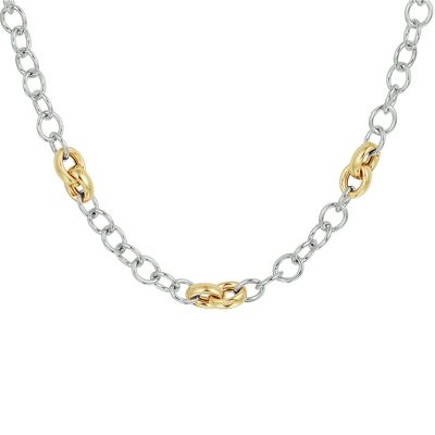 Ketting Goud-zilver Draadschakel 5,5 mm 45 cm