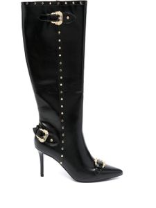 Versace Jeans Couture Baroque-buckle 100mm boots - Noir