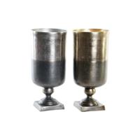 Vaas DKD Home Decor Tweekleurig Aluminium Modern 15 x 15 x 33 cm (2 Stuks)