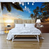Zelfklevend fotobehang - Zonsondergang , Tropisch , Premium Print - thumbnail