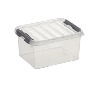 Sunware Q-line opbergbox 2L transp./metaal