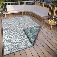 Buitenkleed Dubbelzijdig Flatweave - Groen maat: 170x120cm - materiaal: Polypropyleen - Dekbed-Discounter.nl