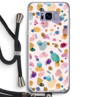 Terrazzo Memphis Pink: Samsung Galaxy S8 Plus Transparant Hoesje met koord