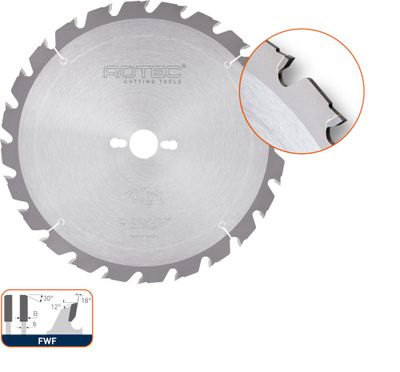 Rotec HM bouwzaagblad, ø300x3,2x30mm Z=24 FWF - 5532005