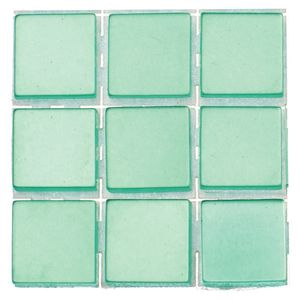 63x stuks mozaieken maken steentjes/tegels kleur turquoise 10 x 10 x 2 mm   -