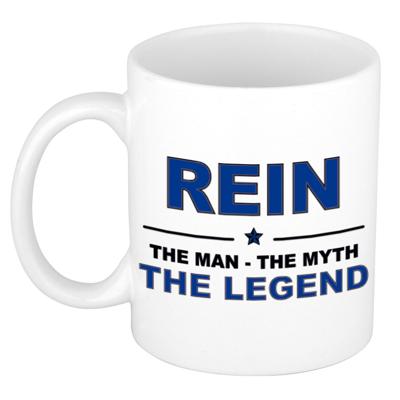 Rein cadeau mok - man myth legend - naam koffiemok / beker - wit en blauw - 300 ml