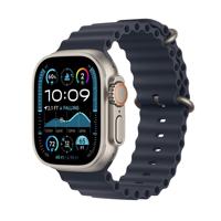AppleWatch Ultra 2 GPS + Cellular 49mm Titanium Case met Navy Ocean Band Smartwatch Beige