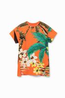Hawaïaanse T-shirtjurk - ORANGE - 3/4
