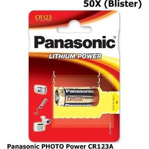 50 Stuks - Panasonic PHOTO Power CR123A blister Lithium batterij