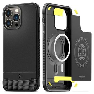 Spigen Rugged Armor Mag iPhone 14 Pro Max TPU Hoesje - Zwart