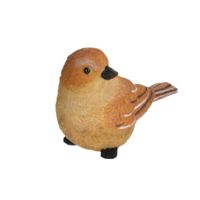 Decoratie Tuinbeeld vogeltje - lijster - polystone - 12 cm