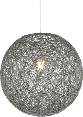 Hanglamp bol rond &apos;Coropuna&apos; grijs e27 32 cm