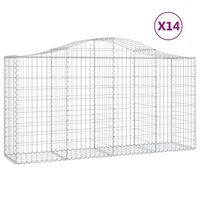 The Living Store Schanskorf Gabionmuur - 200x50x100/120 cm - Gegalvaniseerd ijzer