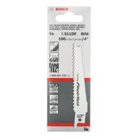 Bosch Professional S511DF Reciprozaagblad 100mm Flexible for Wood and Metal VE=5 - 2608657723