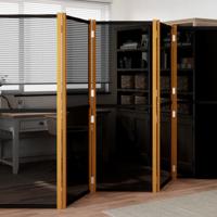 Kamerscherm met 5 panelen 350x180 cm zwart