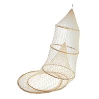 Decoratie Vissers fuik met 5 ringen - naturel - 125 x 37 cm - maritieme decoraties - vissers