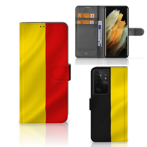 Samsung Galaxy S21 Ultra Bookstyle Case Belgische Vlag