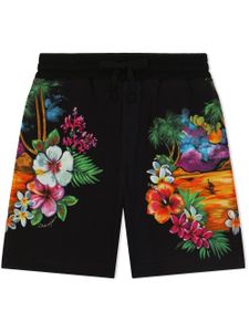 Dolce & Gabbana Kids short en coton à fleurs - Noir