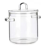 Kookpan met deksel - borosilicaat glas - 2.2 L - D19 x H21 cm - transparant