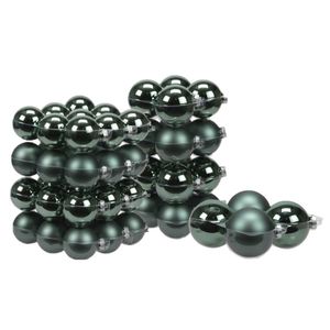 56x stuks glazen kerstballen emerald groen 6, 8 en 10 cm mat/glans