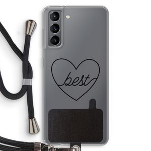 Best heart black: Samsung Galaxy S21 Transparant Hoesje met koord