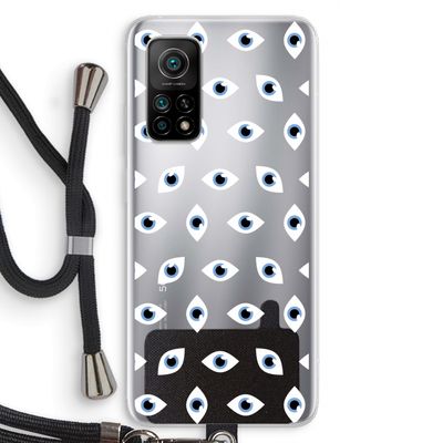 Eyes pattern: Xiaomi Mi 10T 5G Transparant Hoesje met koord